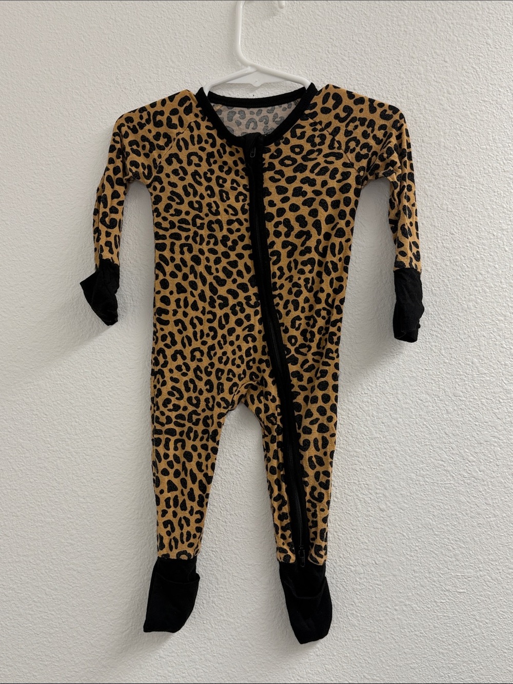 Little Sleepies Leopard Print One-Piece in Tan and Black